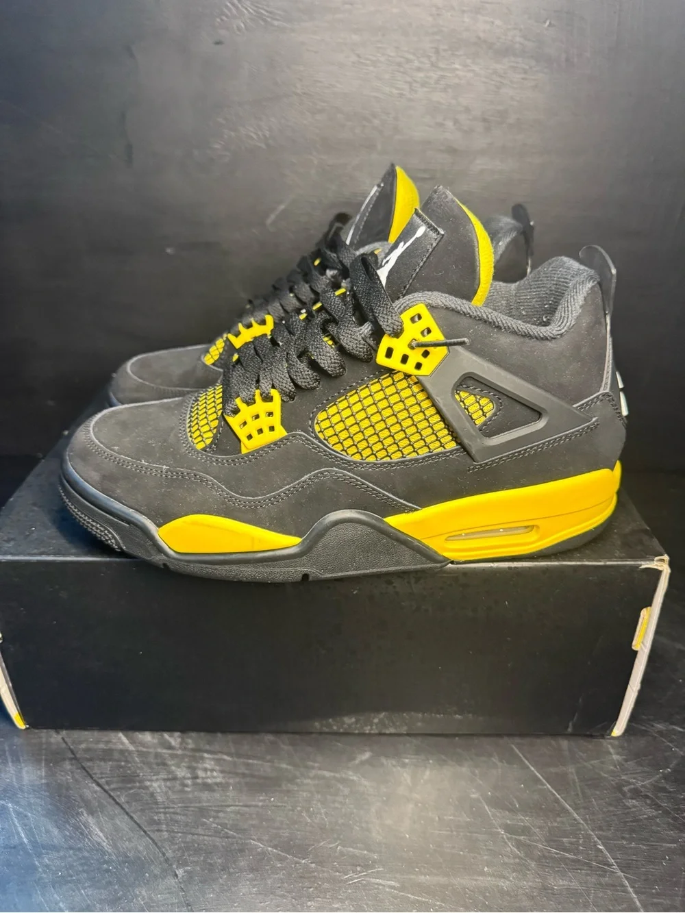 Jordan Men’s Black and Yellow Retro Sneakers